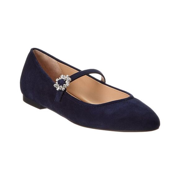 Stuart Weitzman Aura Suede Mary Jane Blue